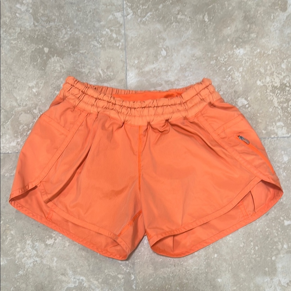 Lululemon Athletica Orange Athletic Shorts Lightweight Elastic Waist